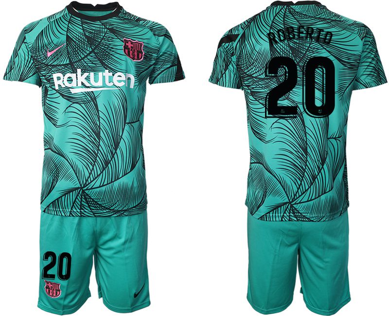 Men 2020-2021 club Barcelona green training suit #20 Soccer Jerseys